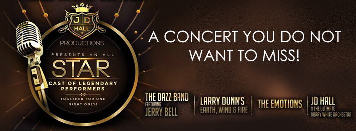 The Dazz Band, The Emotions, Larry Dunn & JD Hall and The Ultimate Barry White Symphony Orchestra